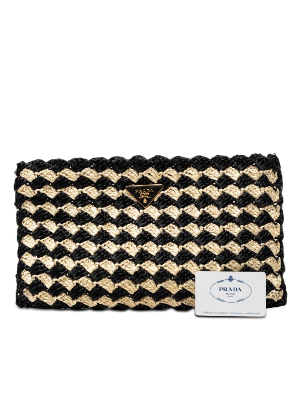 Prada Raffia Crochet Clutch Pre-Loved #288454P79B - Picture 7 of 7